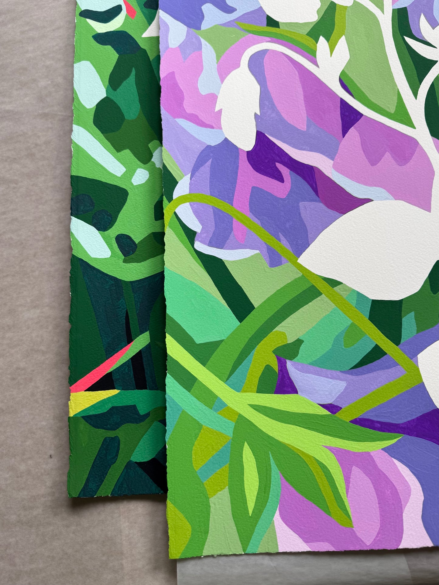 Sweet Pea Original Painting on Paper