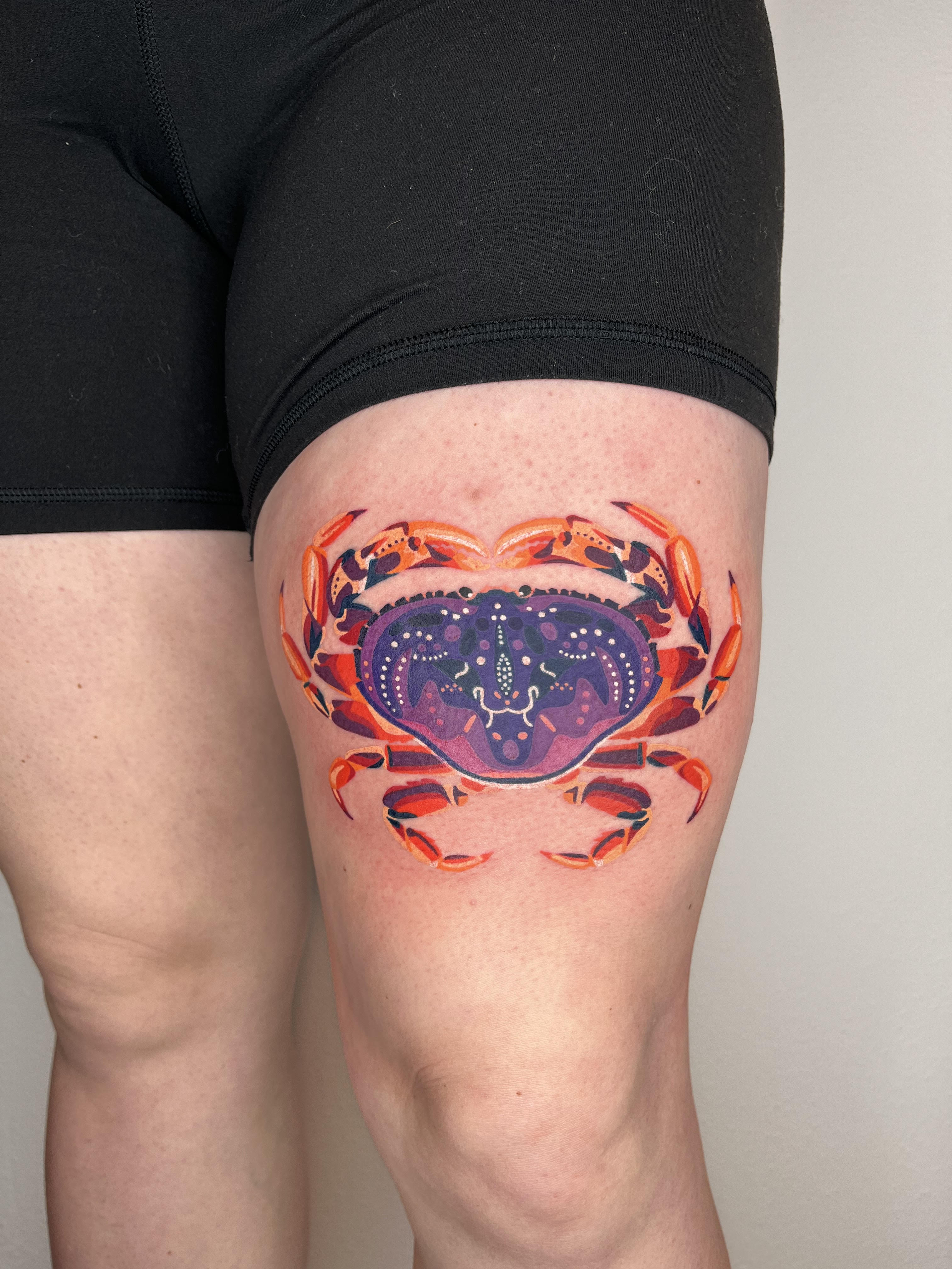 dungeness crab purple and red tattoo in portland