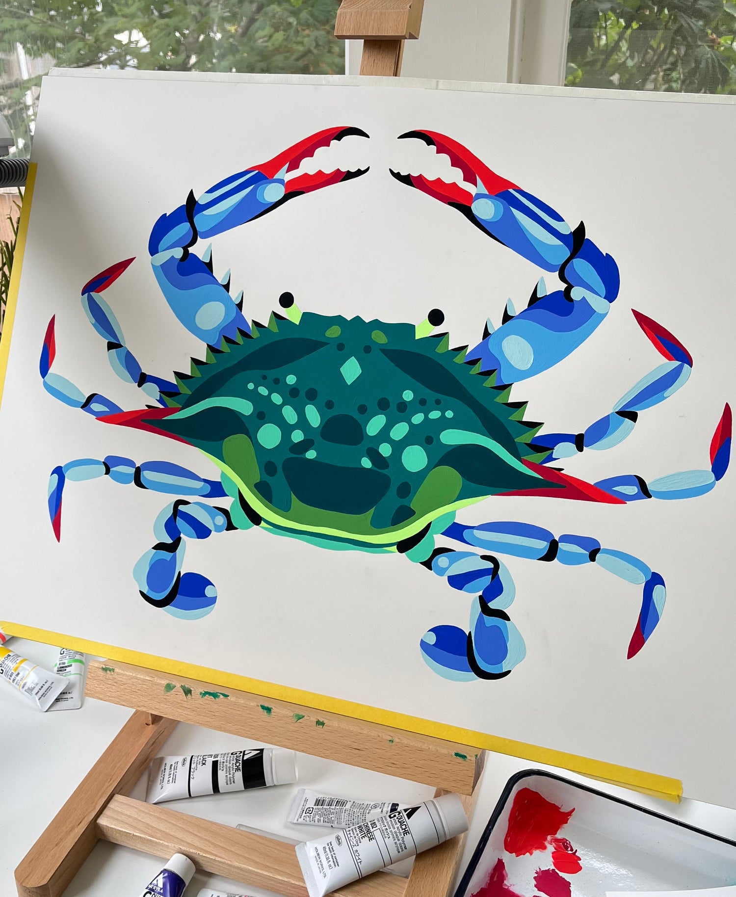 Original painting of an East Coast crab