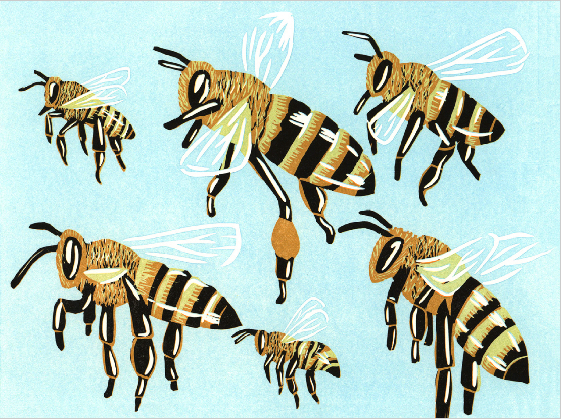 Honey Bees - Card