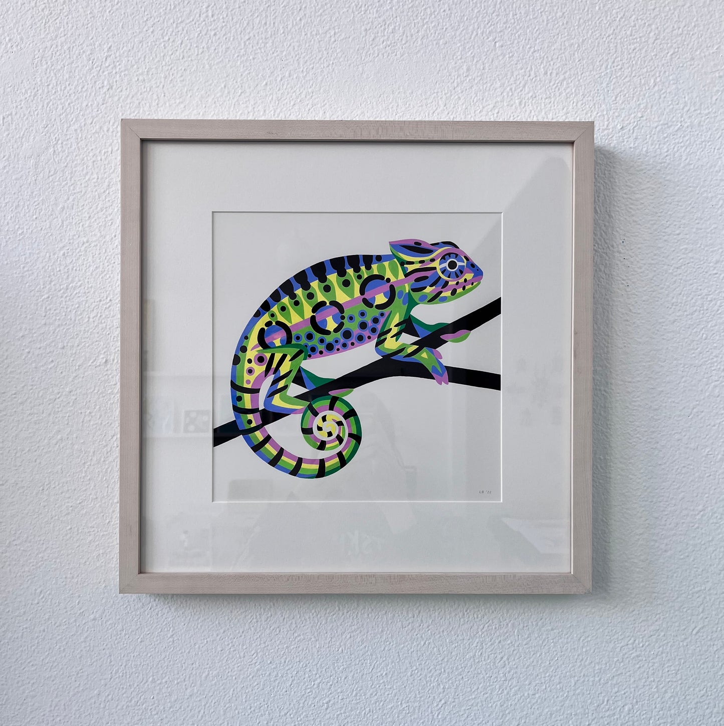 Chameleon Gouache Painting