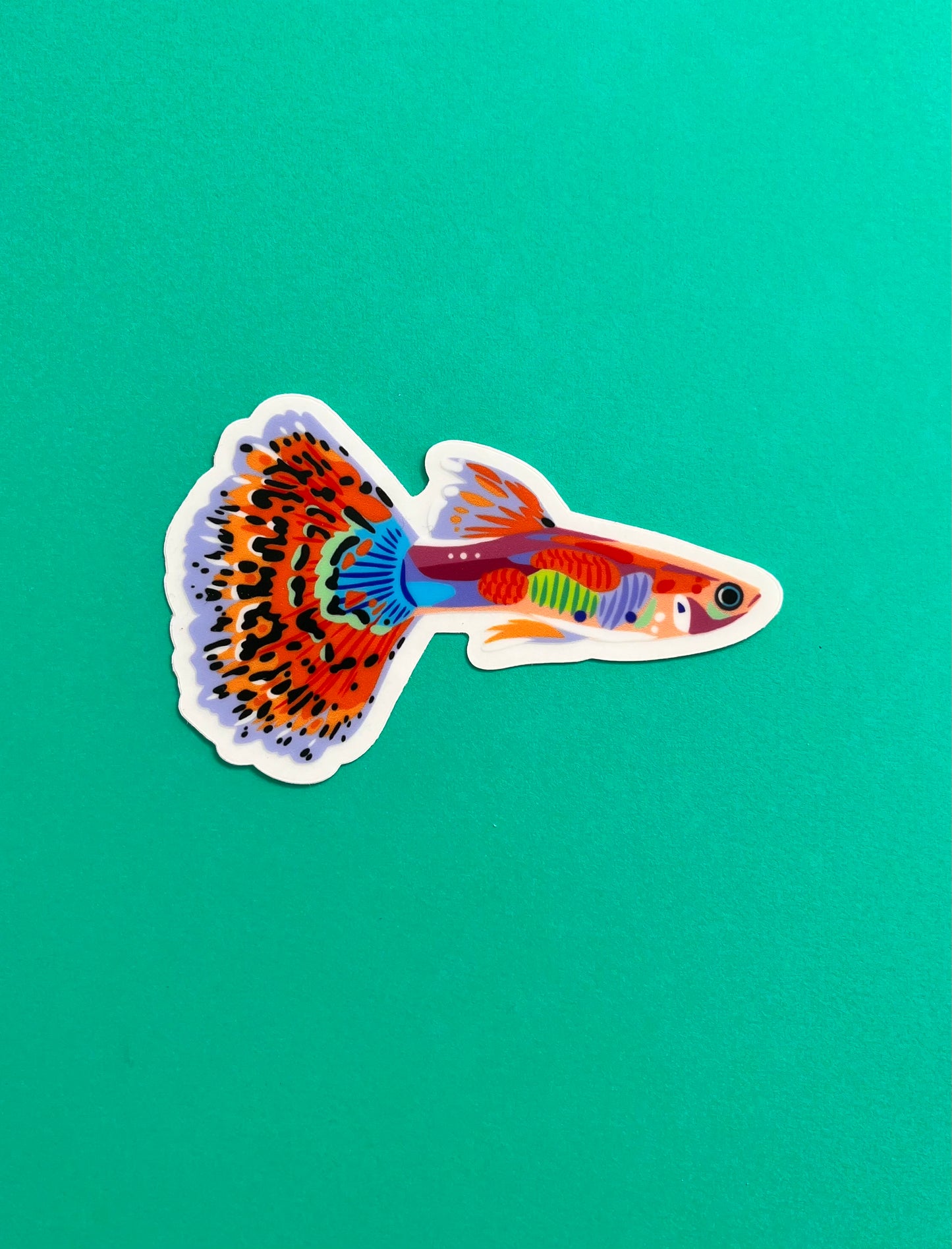 Fancy Orange Guppy Sticker