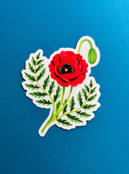Red Poppy Sticker
