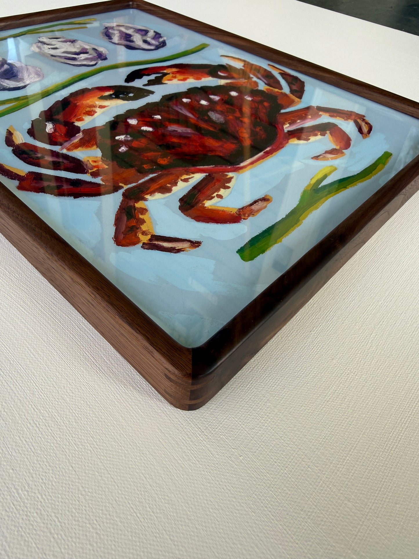 Red Rock Crab Original Oil Pastel Drawing