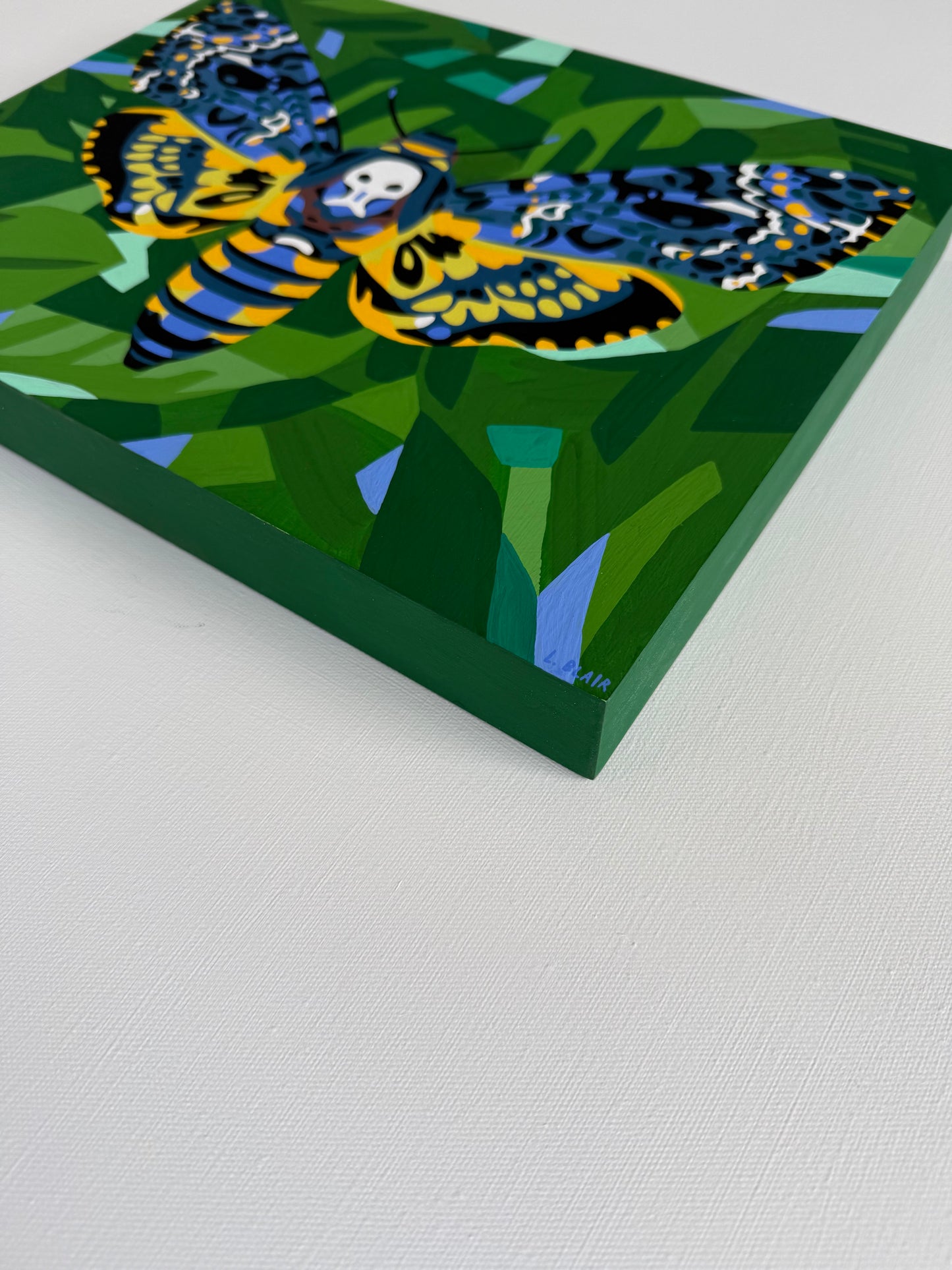Death's Head Hawkmoth Original Painting on Birch Panel