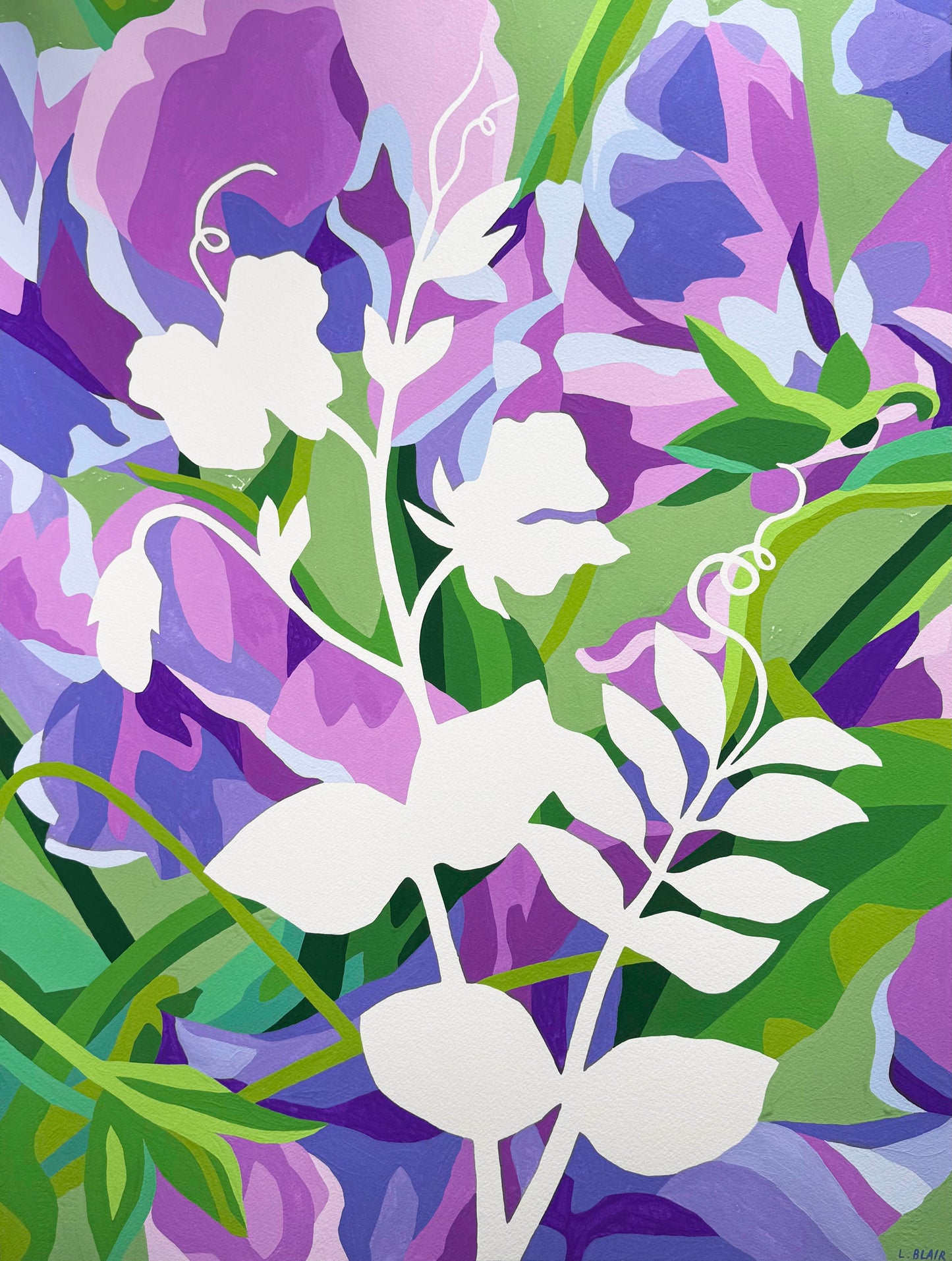 Sweet Pea Original Painting on Paper
