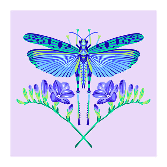 Grasshopper Flowers - Art Print